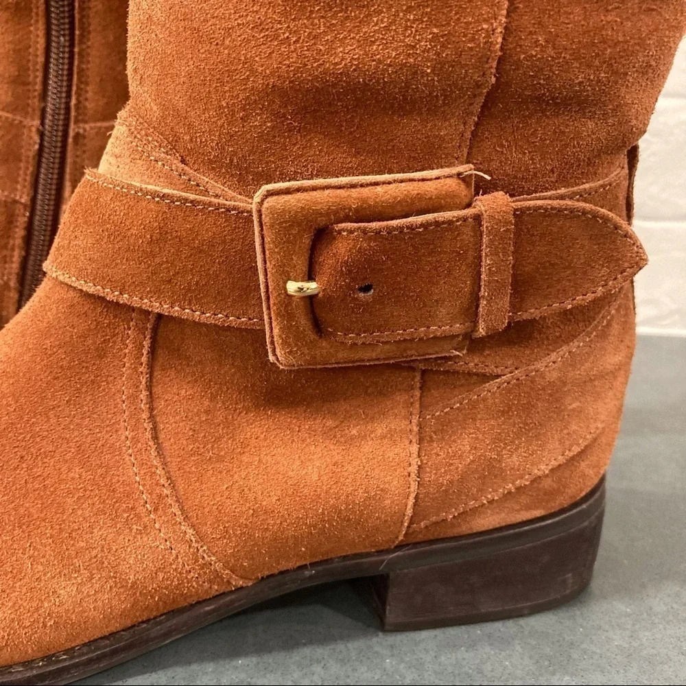 Talbots 8 chestnut suede wool lined boots